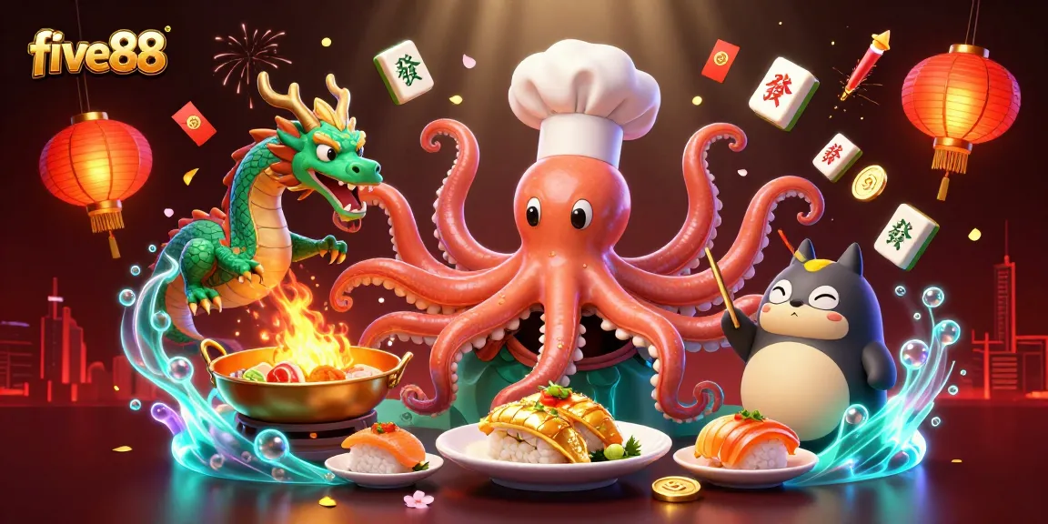 Experience the thrill of five88 in this vibrant 3D casino scene filled with luck and excitement!