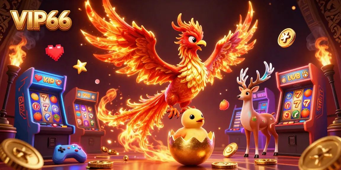 Engage with the exciting world of VIP66 slot games featuring vibrant characters and golden elements.