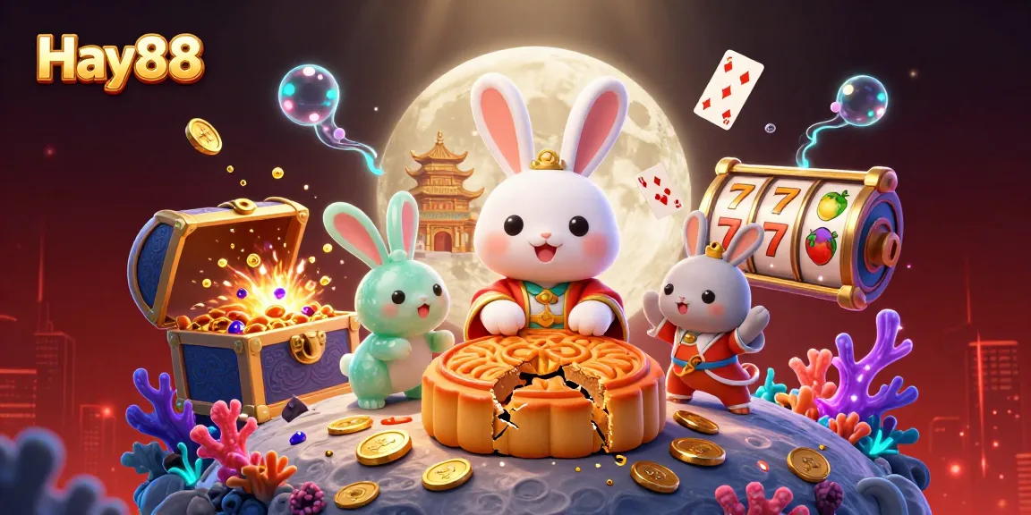 Experience thrilling gaming at Hay88, featuring fun-filled scenes and colorful casino elements.