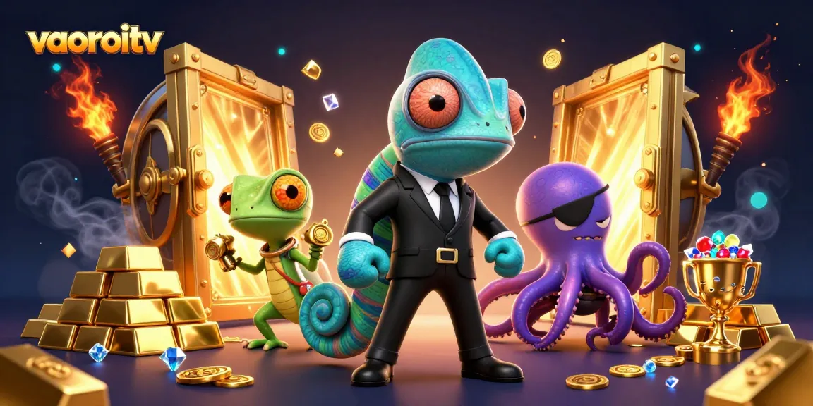 Bet on exciting moments with vaoroitv in this thrilling 3D gambling scene packed with gold.